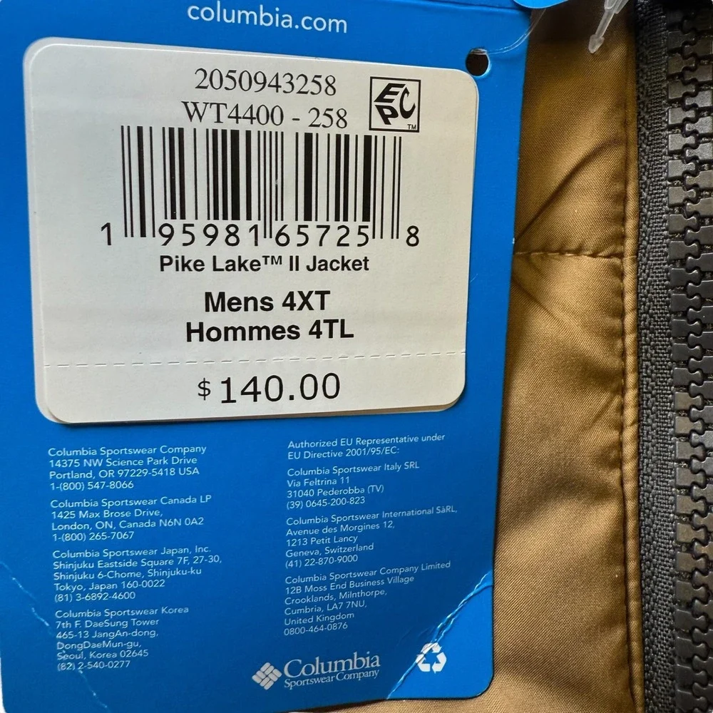 Columbia Pike Lake II Jacket Men's 4X Regular Omni‑Heat & Omni‑Shield NWT - Picture 3 of 11